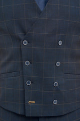 Torino Navy Double Breasted Waistcoat
