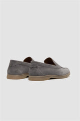 Breezy Grey Slip-On Suede Loafers