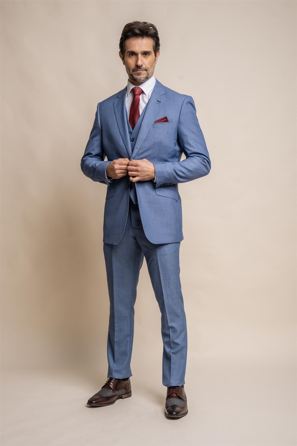 House of Cavani Orson Blue Tweed Slim Fit Suit - Clothing from House Of  Cavani UK