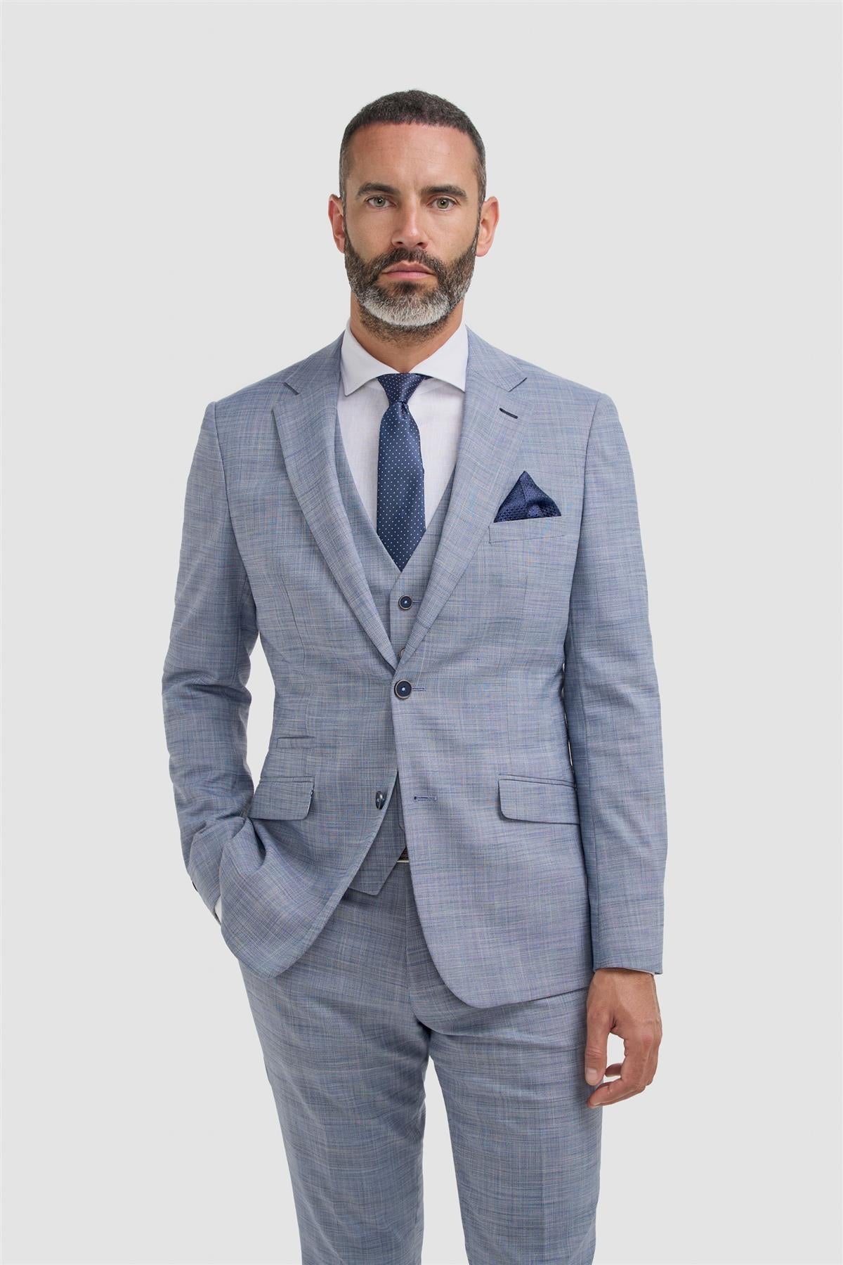 Camden Blue Three Piece Suit - House of Cavani
