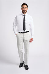 Light Grey Check Trousers