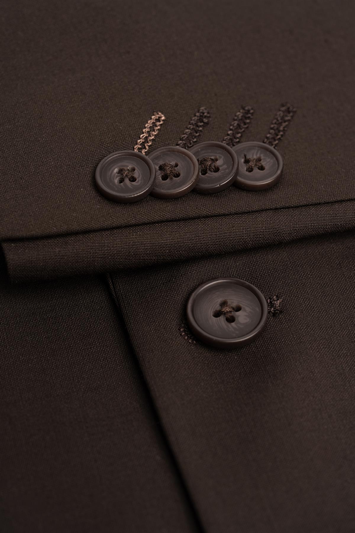 Bond Wool Rich Auburn Three Piece Suit - House of Cavani