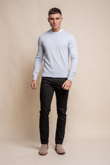 KN101 blue marlyn crewneck knitwear front