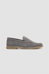 Breezy Grey Slip-On Suede Loafers
