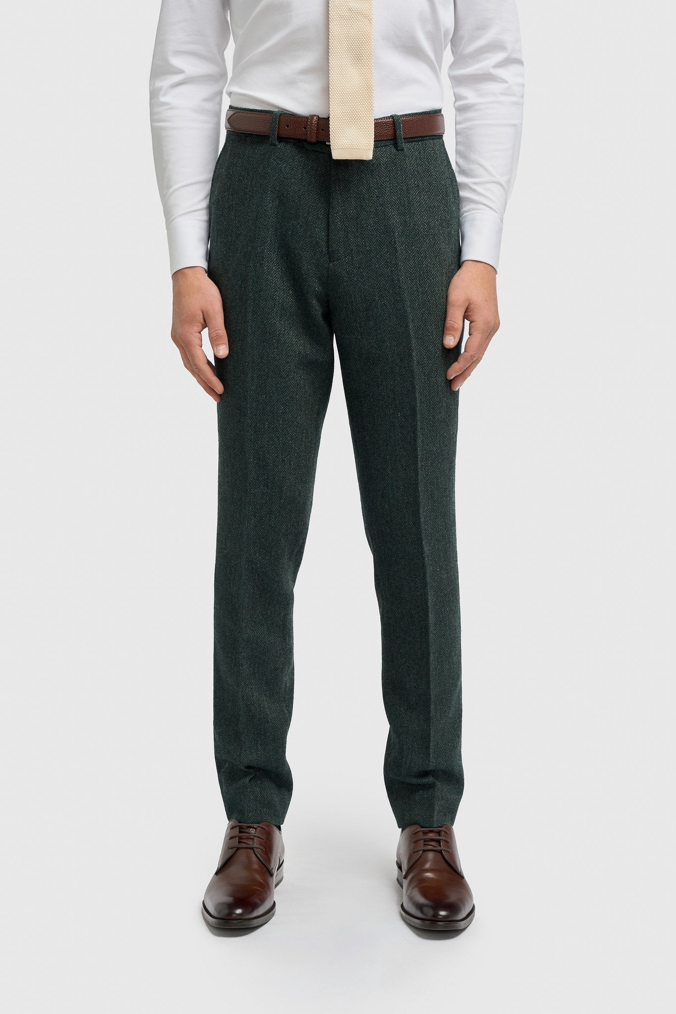 Thomas Lush Olive Tweed Three Piece Suit - House of Cavani