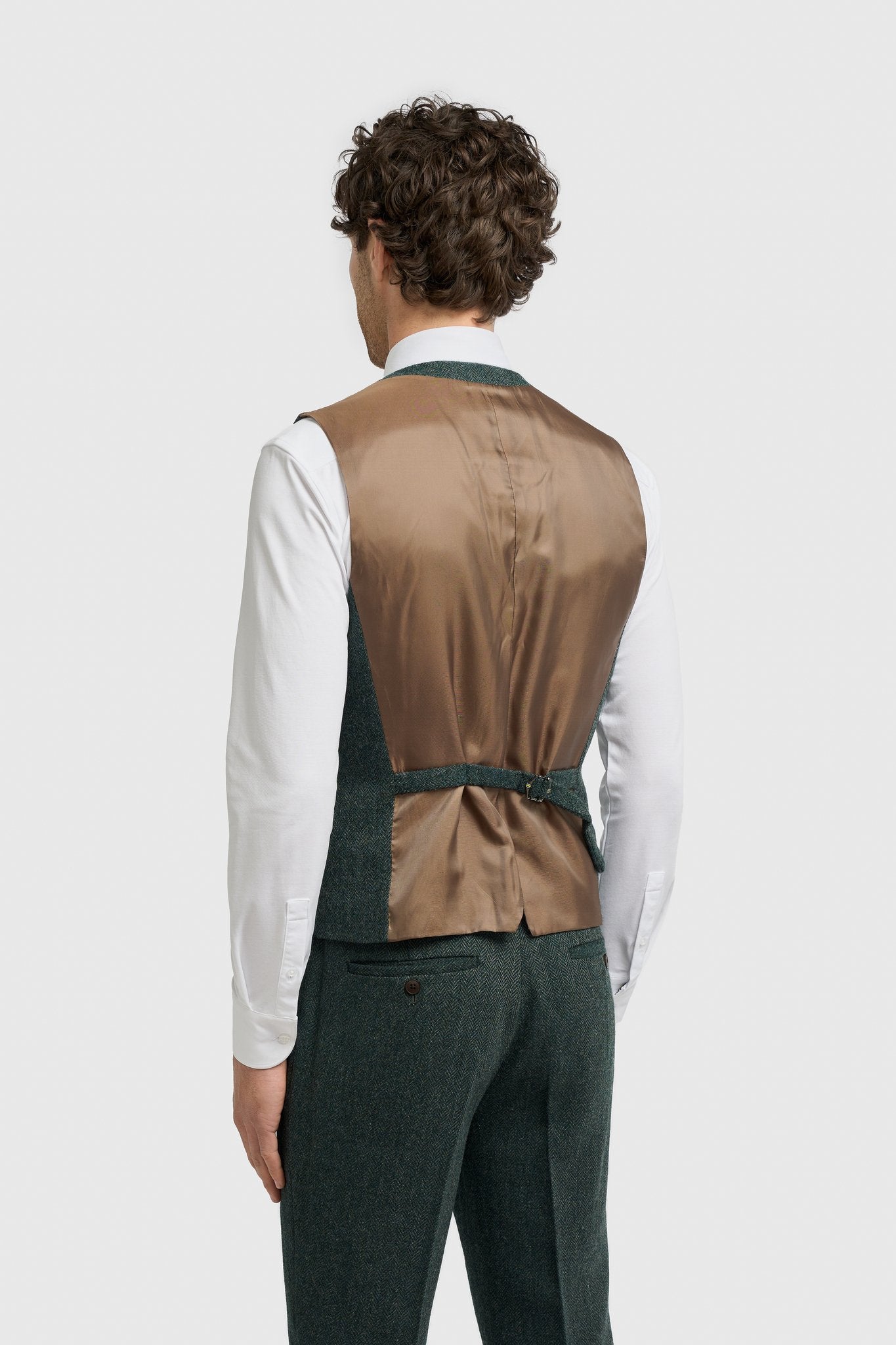 Thomas Lush Olive Tweed Three Piece Suit - House of Cavani
