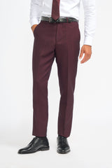 Caridi Wine Regular Check Three Piece Suit