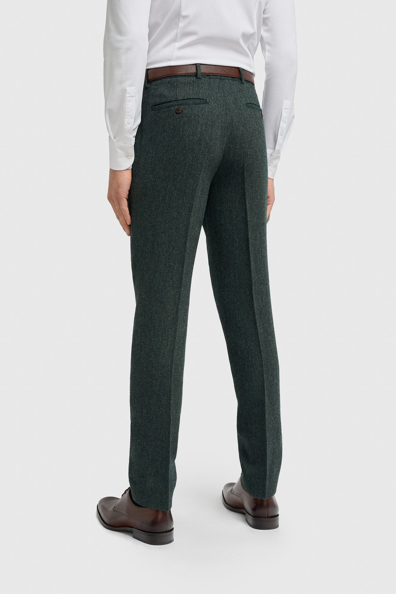 Thomas Lush Olive Tweed Three Piece Suit - House of Cavani