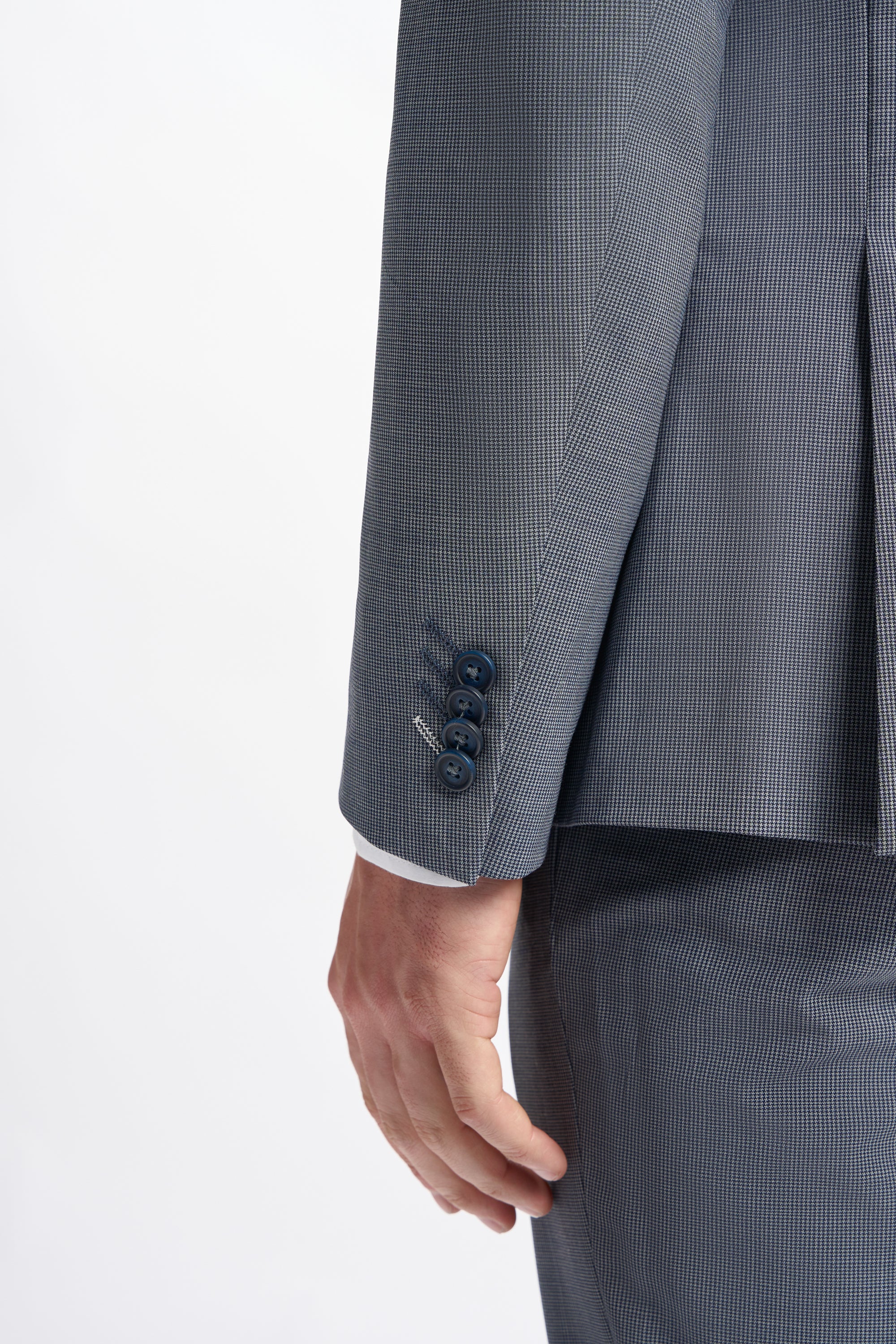 Bond Wool Rich Puppy Tooth Double Breasted Two Piece Suit - House of Cavani