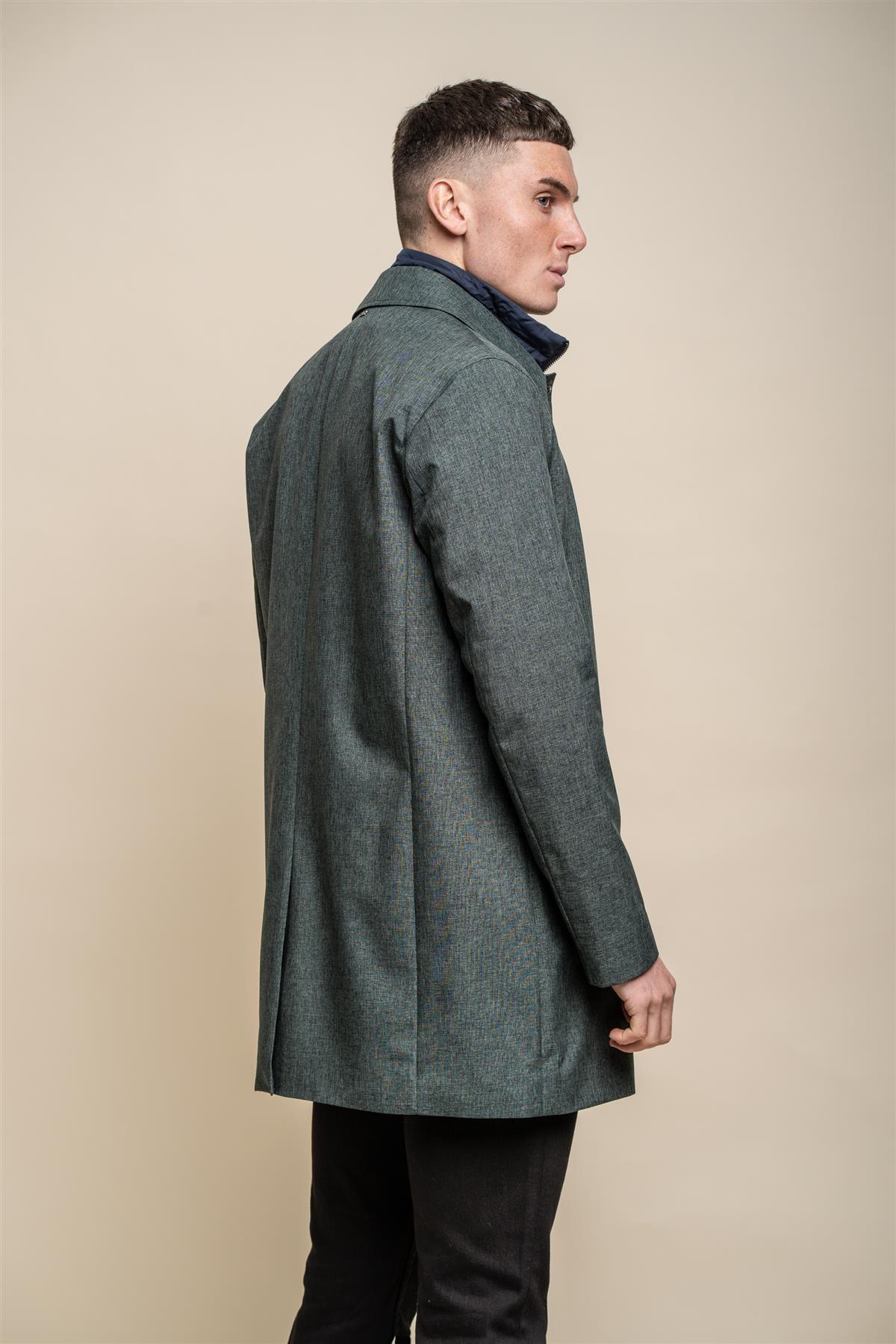 Brando mac olive long coat back