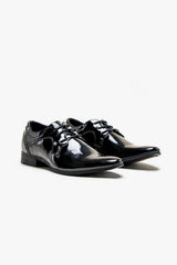 Scott black patent lace up shoe front