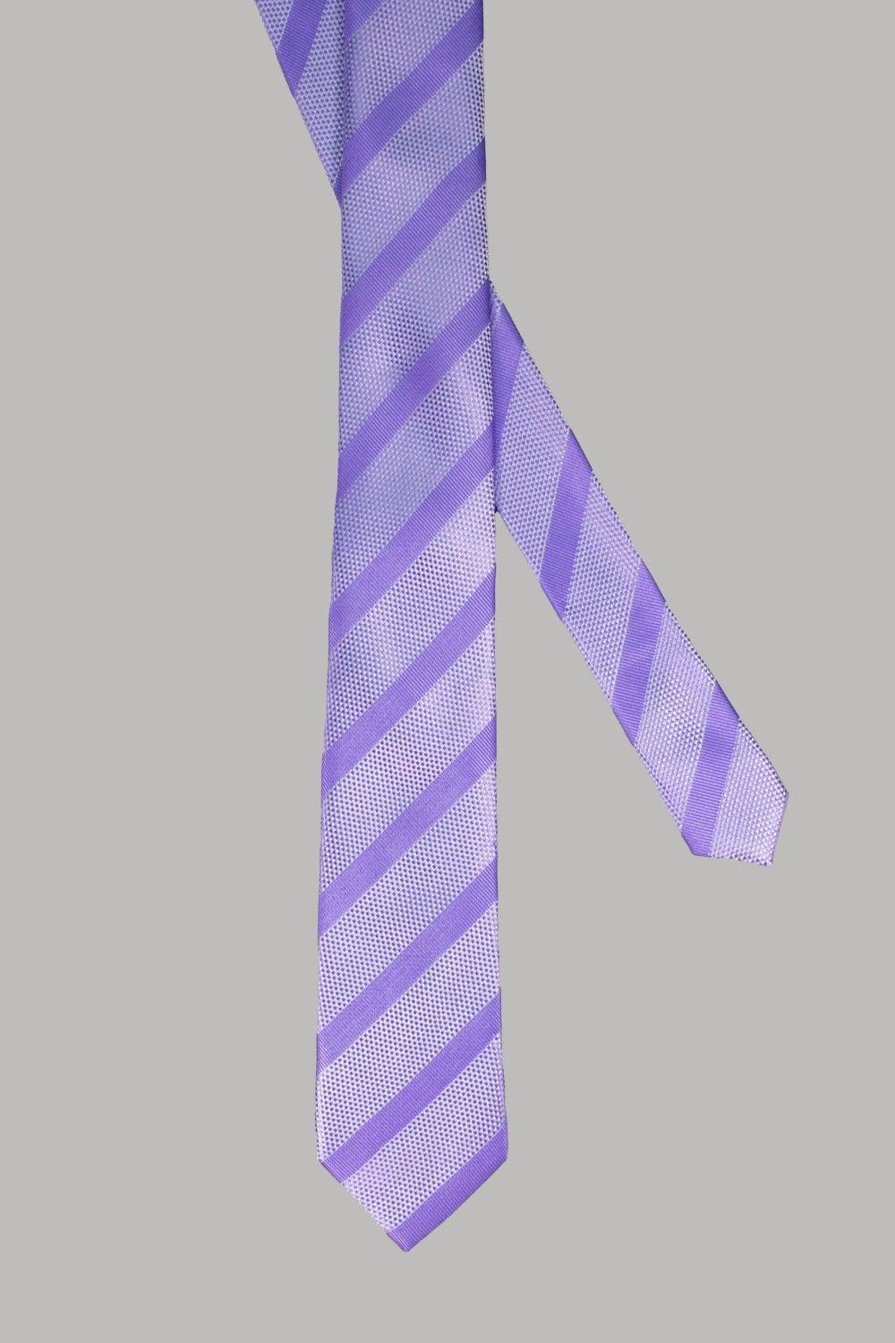 Self stripe lilac tie set