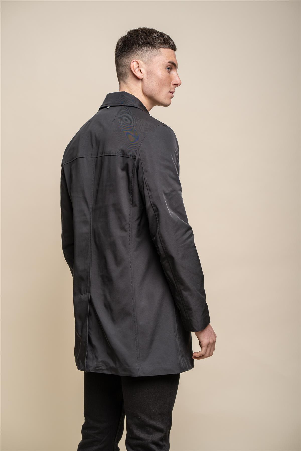 Barracuda black long coat back