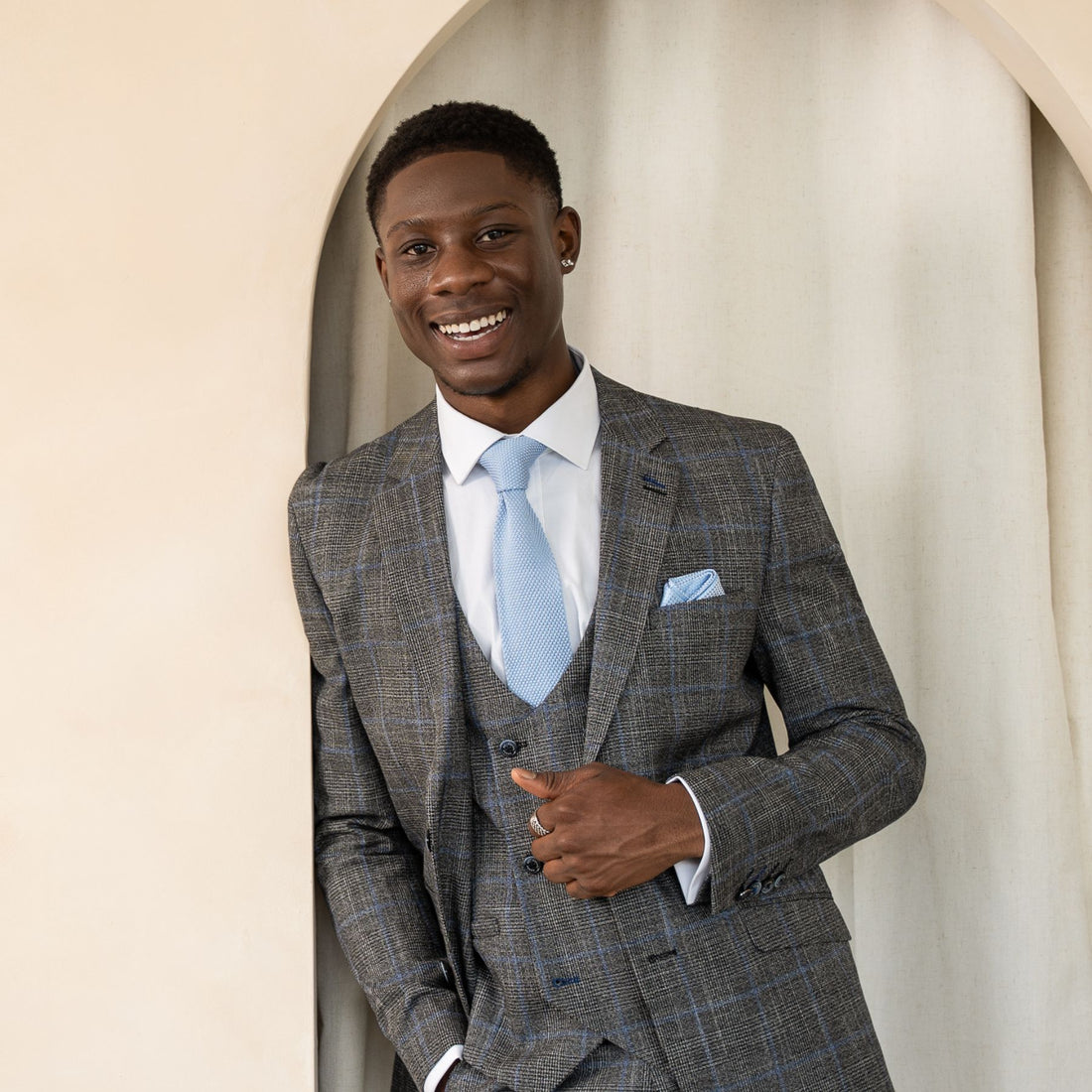 house of cavani prom suit grey 3 piece suit