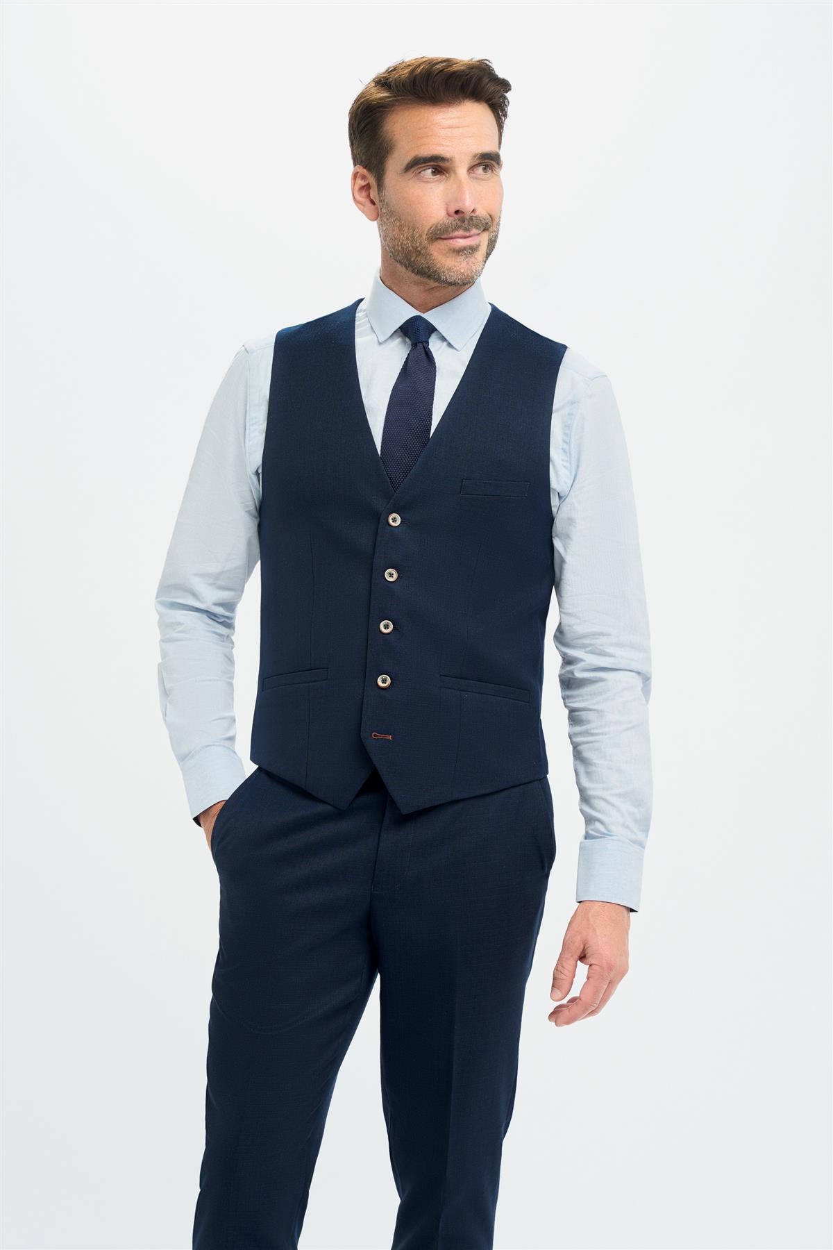 Tropez Navy Three Piece Suit