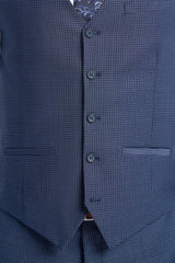 Bond Navy Check Waistcoat