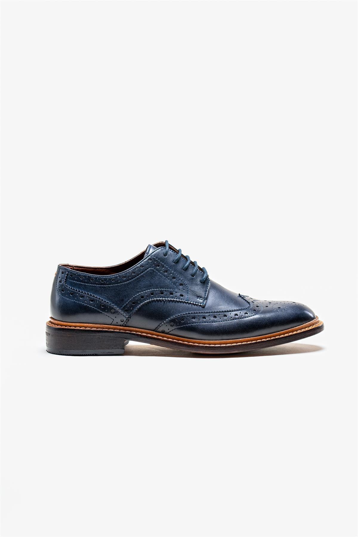 Merton navy shoe side