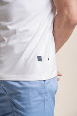 Kelsey sage polo T-shirt front detail