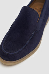 Breezy Navy Slip-On Suede Loafers