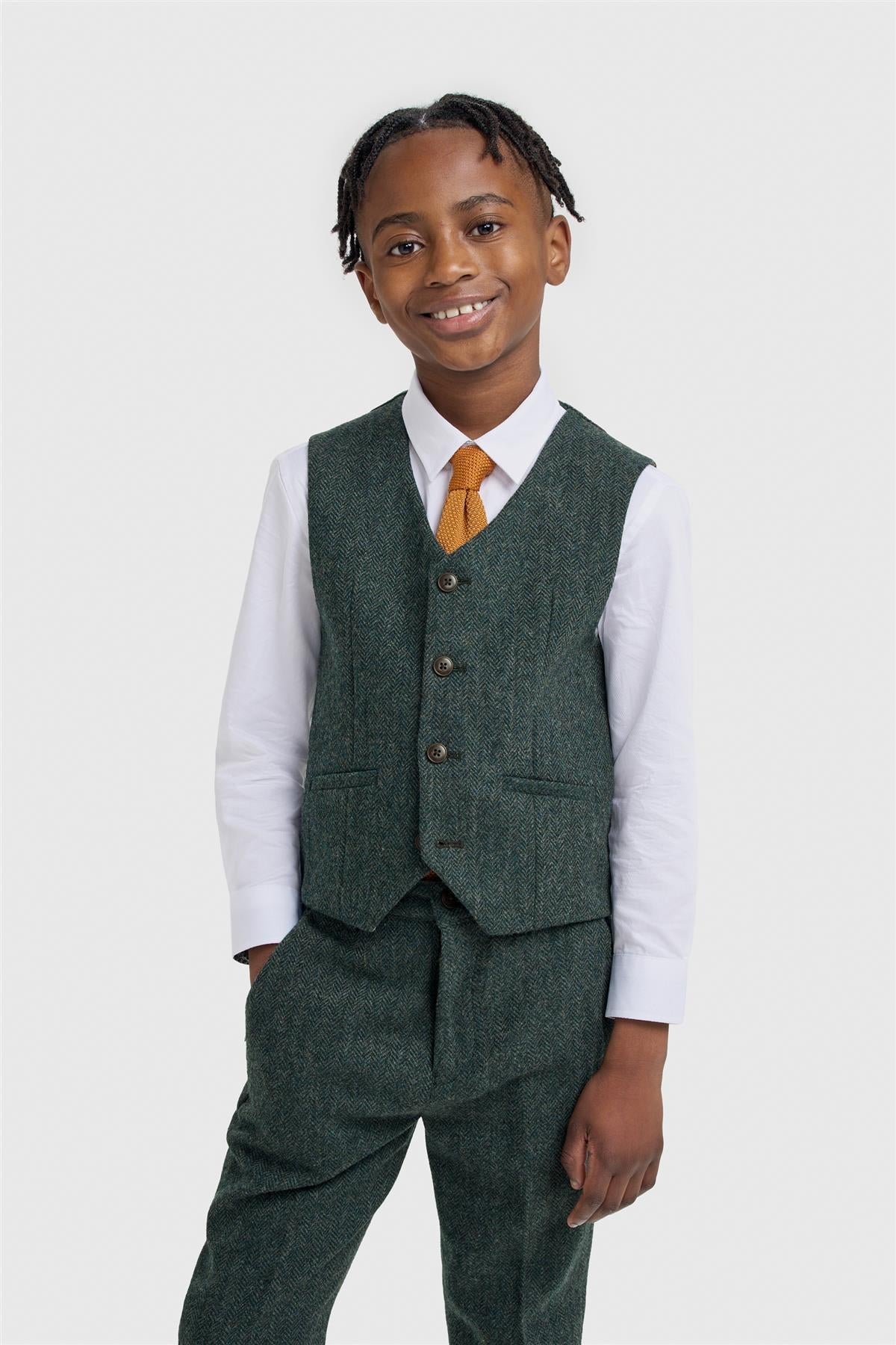 Boys Thomas Lush Olive Suit