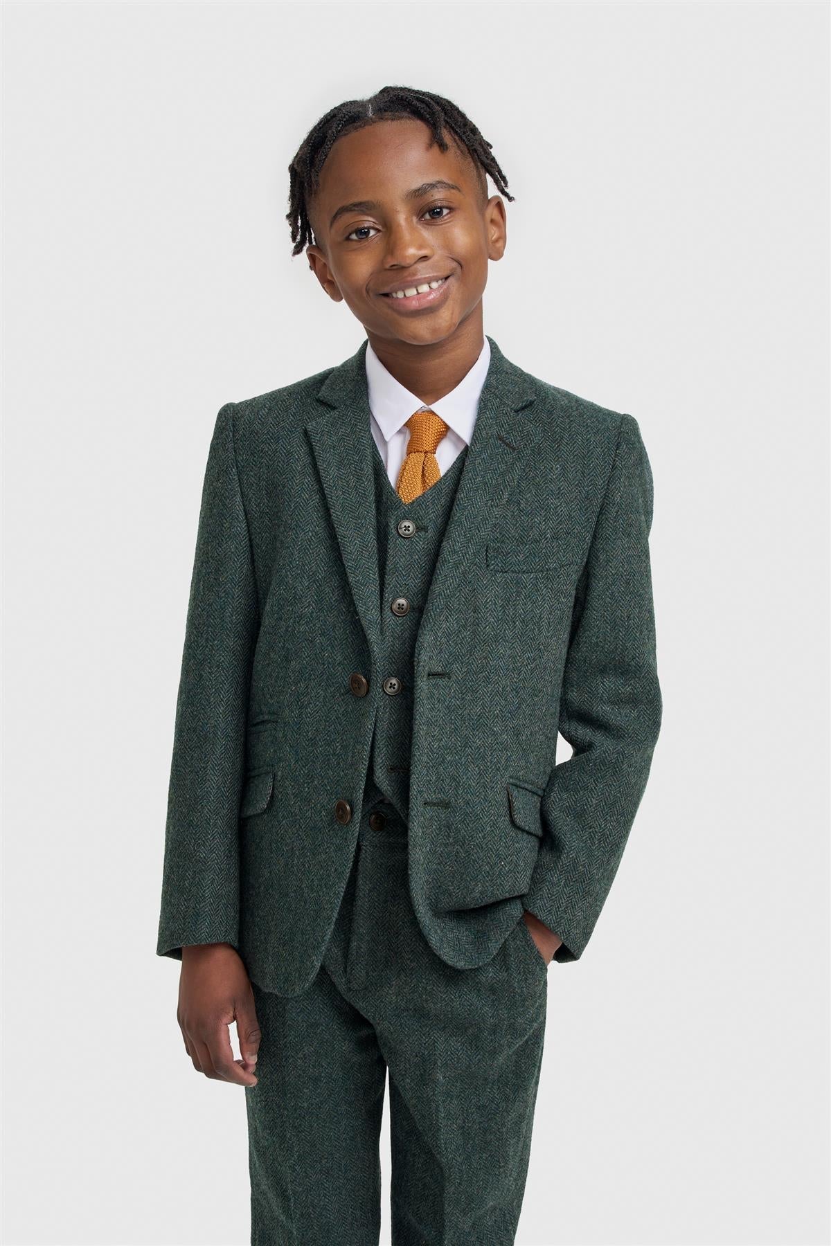 Boys Thomas Lush Olive Suit