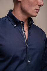 Tessa Navy Shirt Front Detail