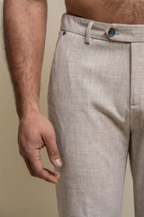Tokyo fawn trouser front detail