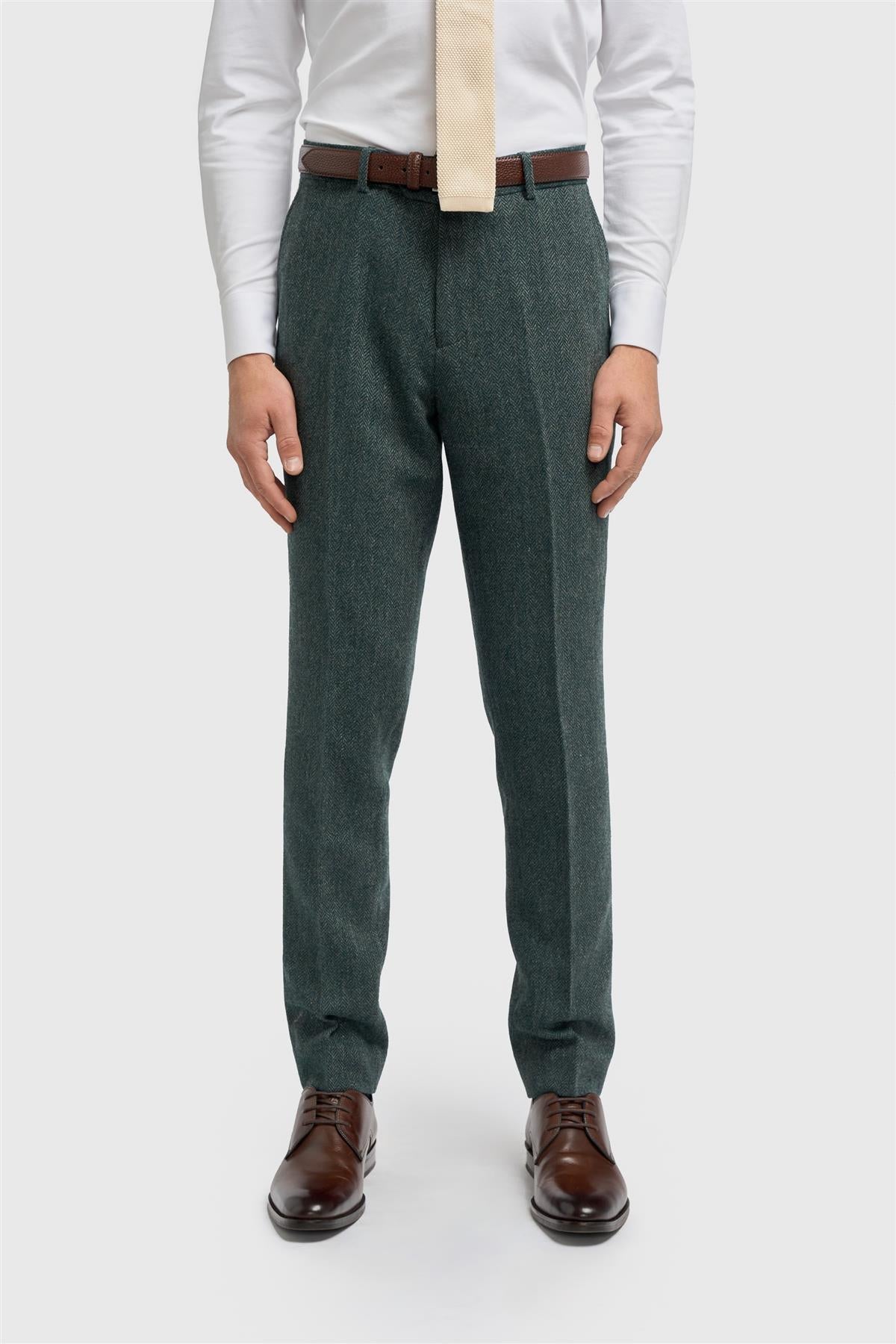 Thomas Lush Olive Tweed Trouser