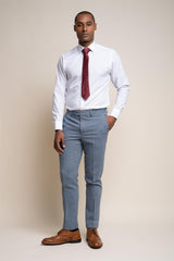 Wells Blue Tweed Slim Fit Trousers