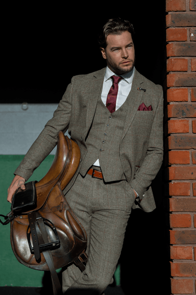 Cavani Gaston Sage Tweed Trousers  Men's Smart Suit Trouser – Swagger &  Swoon