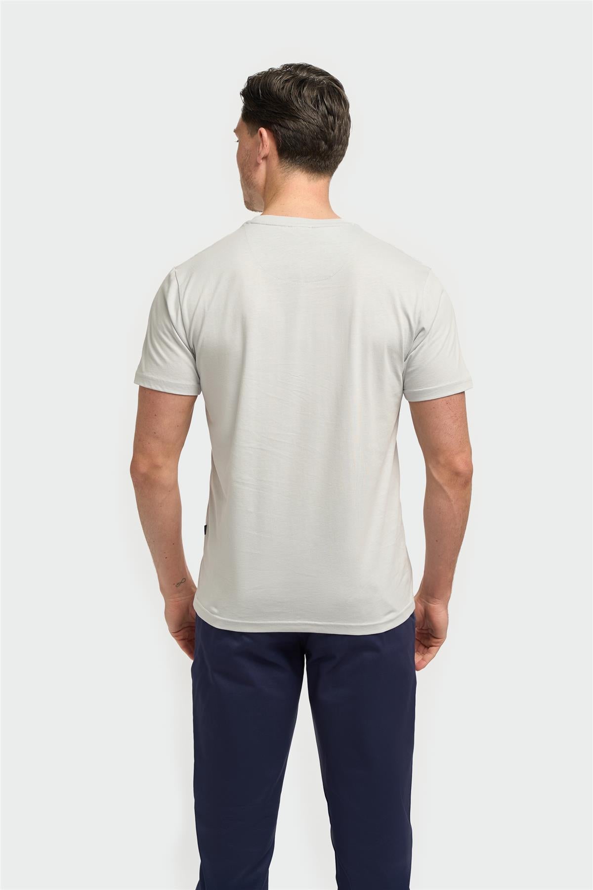 Sanchez Slate Pure Cotton Stretch Fit Crew Neck T-Shirt