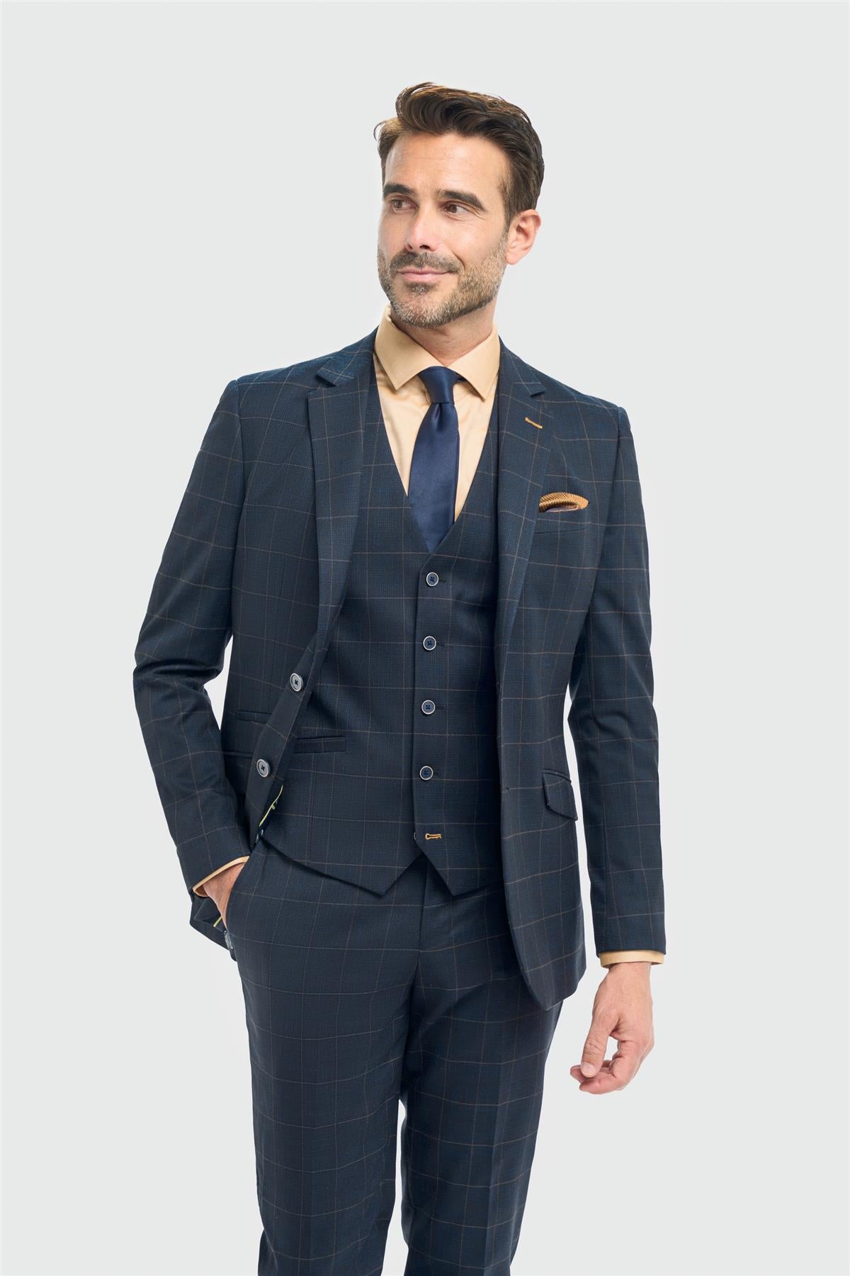 Torino Navy Three Piece Suit