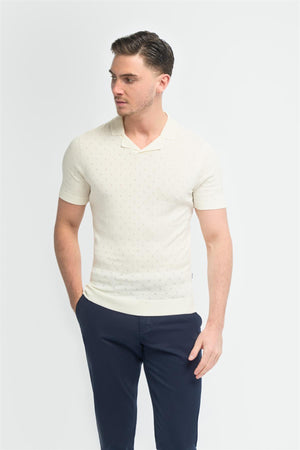 Ecru Cuban Collar Knit - House of Cavani