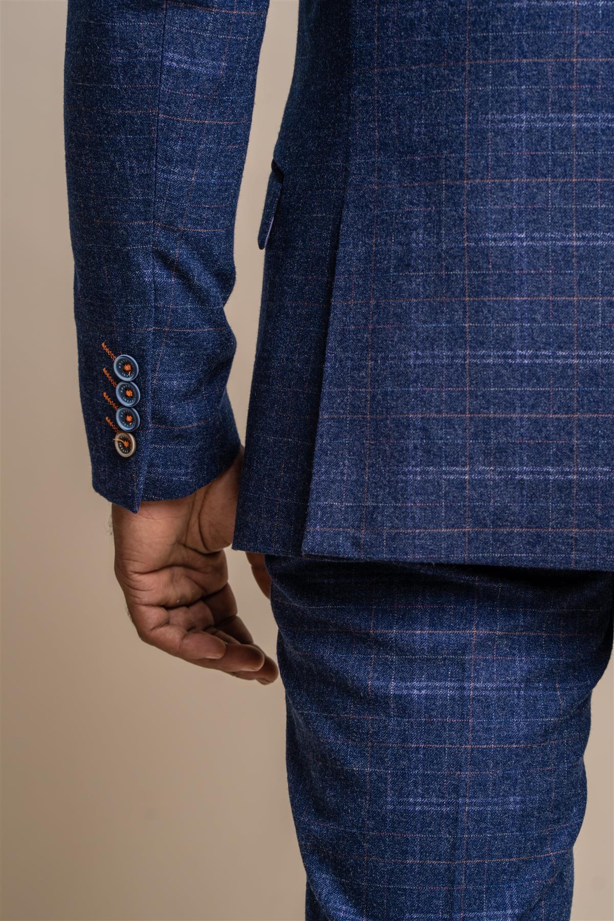 Kaiser Blue Tweed Three Piece Suit