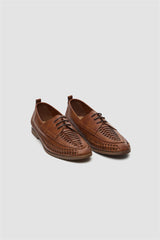 Calvina Tan Woven Loafers