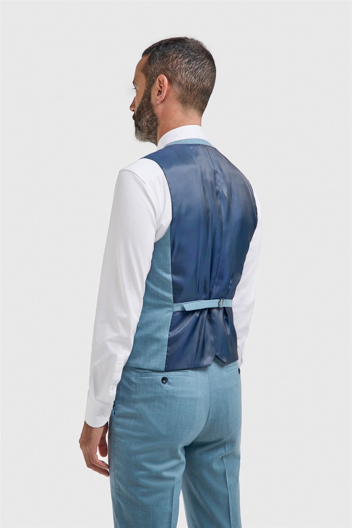 James Marine Super 130s Wool Three Piece Suit - House of Cavani