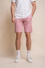 Dakota pink chino shorts front
