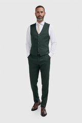 Malibu Forest Green Waistcoat - House of Cavani