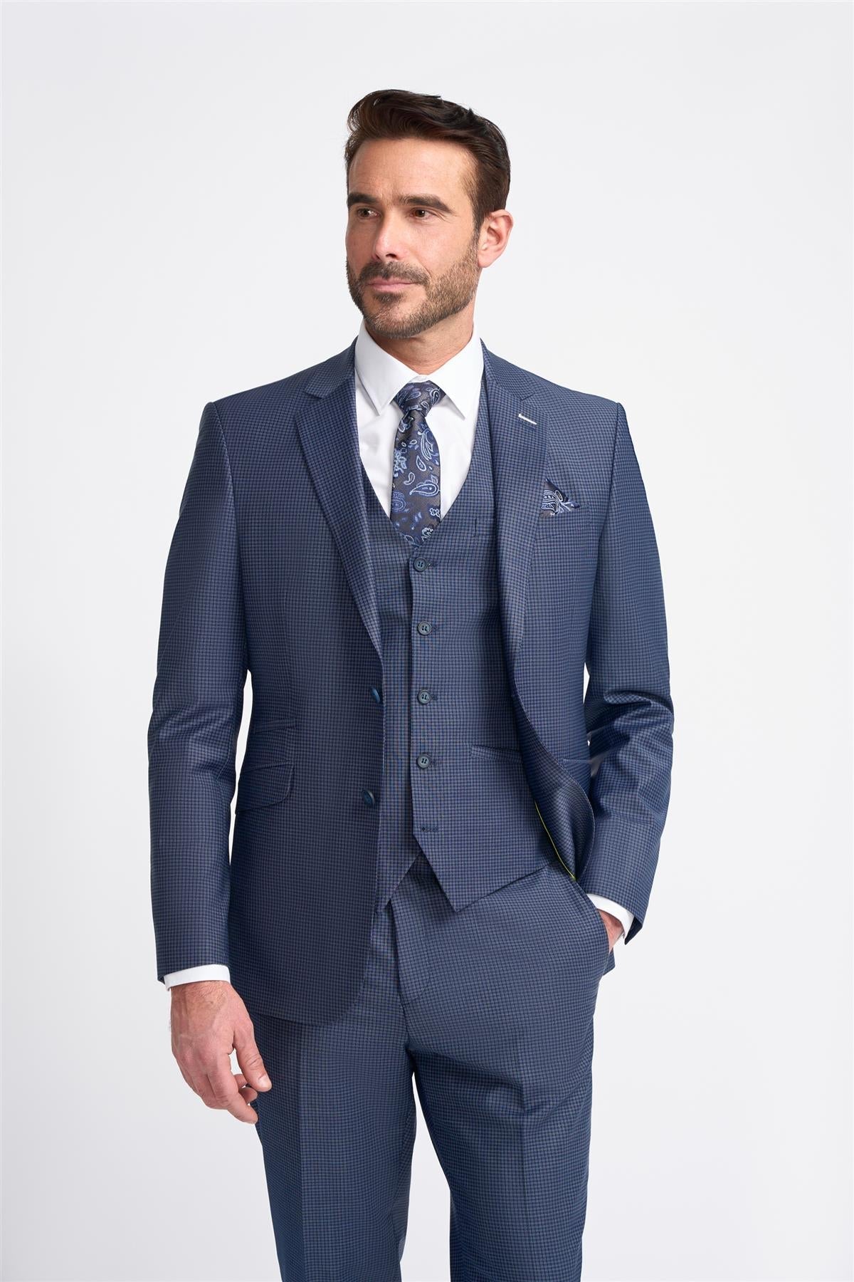 Bond Navy Check Blazer