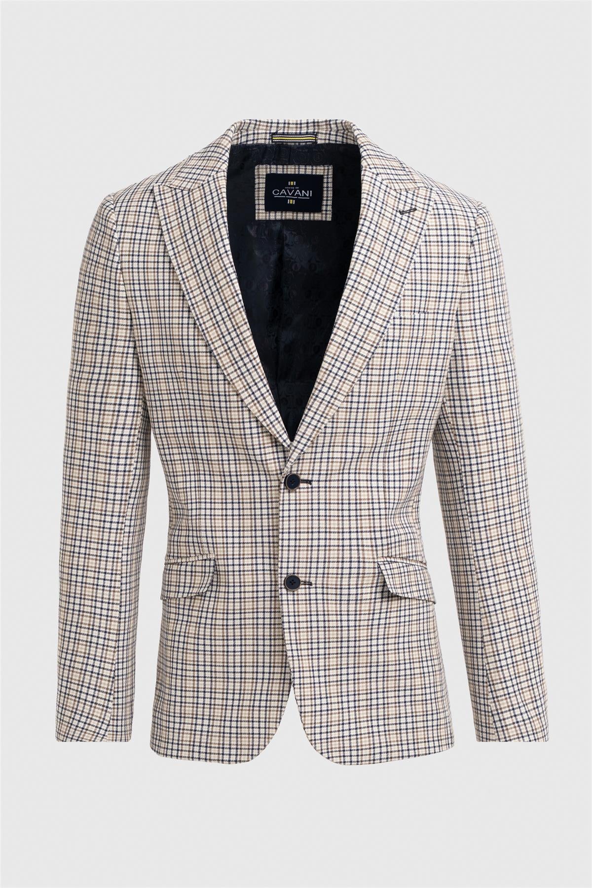 Ennis Beige Blazer - House of Cavani