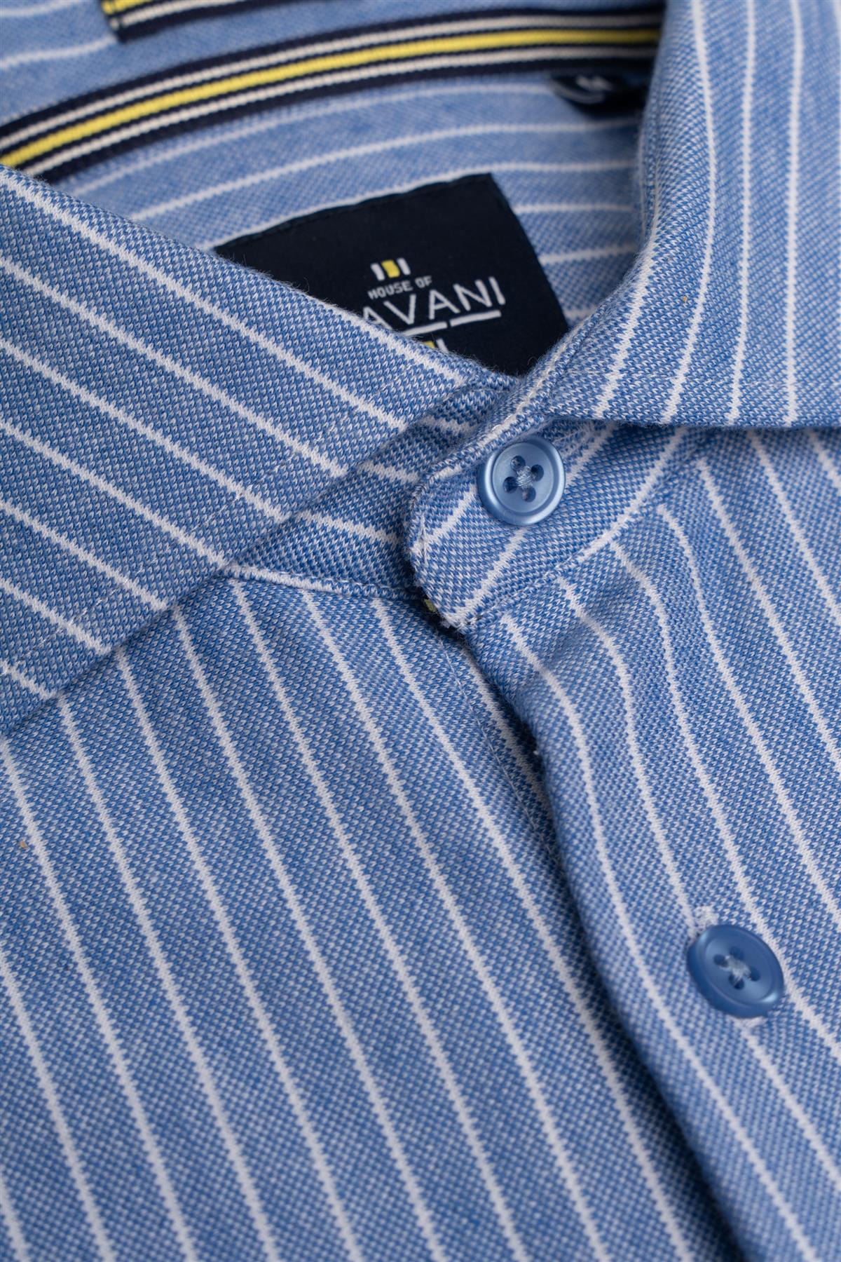 Ashley Stripe  Blue Shirt - House of Cavani