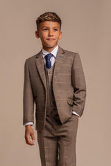Albert Tweed Check Boys Suit