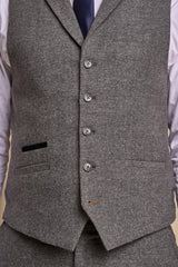 Martez Grey Waistcoat Front Detail