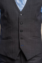 Seeba graphite waistcoat front detail