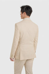 Malibu Beige Three Piece Suit - House of Cavani
