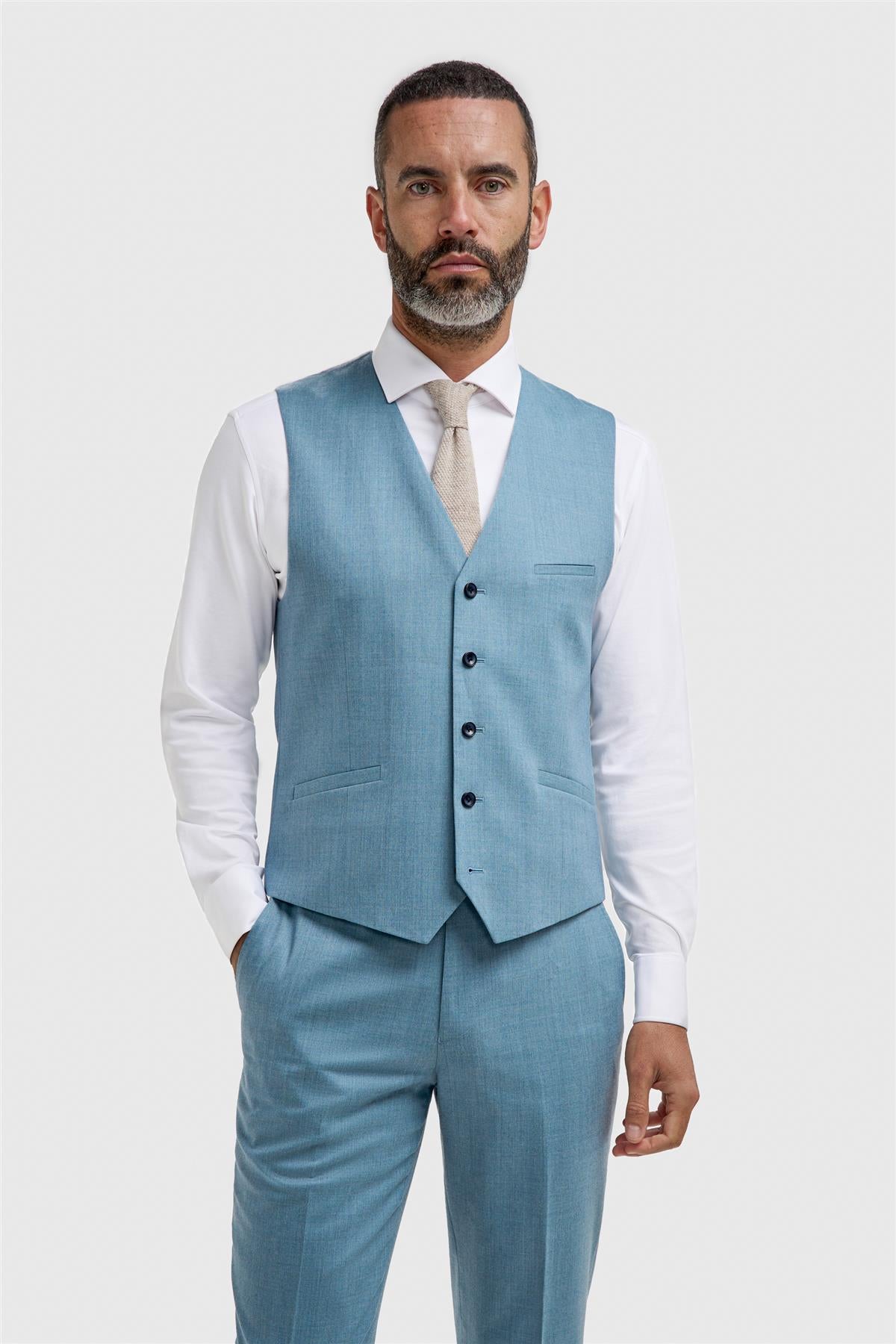 James Marine Super 130s Wool Three Piece Suit - House of Cavani