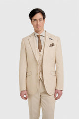 Malibu Beige Three Piece Suit - House of Cavani