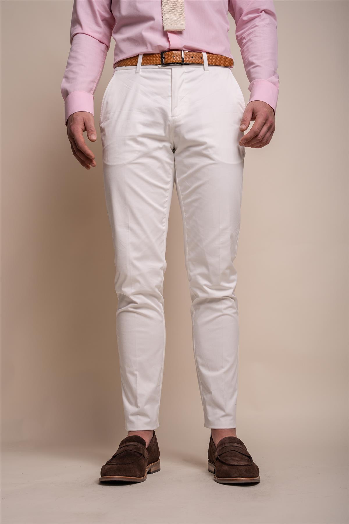 Mario ecru trouser front