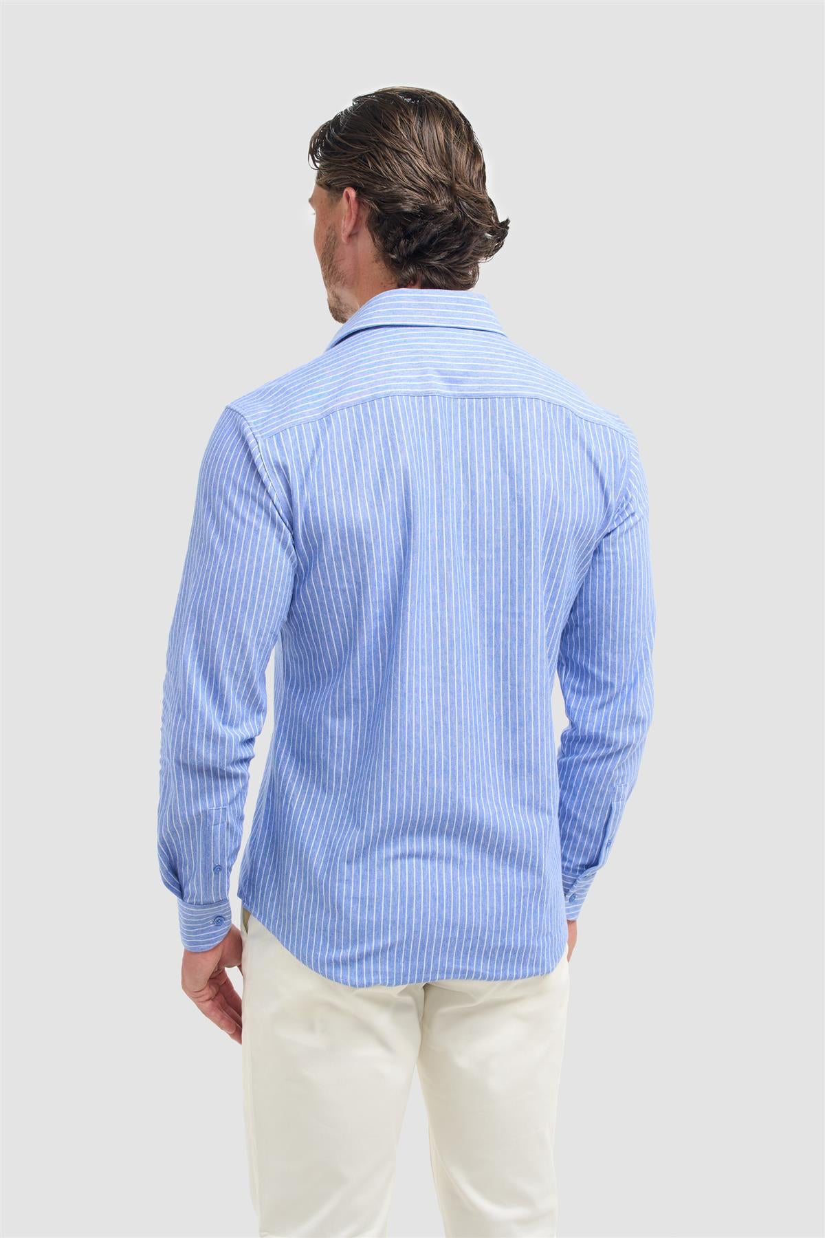 Ashley Stripe  Blue Shirt - House of Cavani