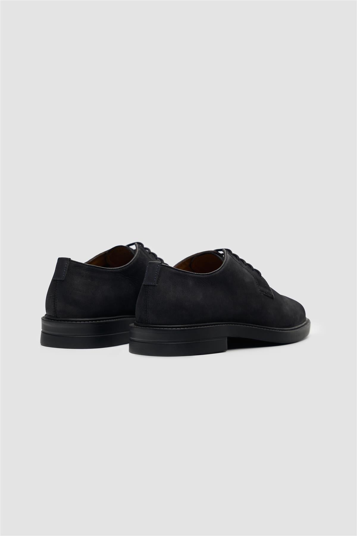 Pedro Waxy Black Leather Plain Shoe